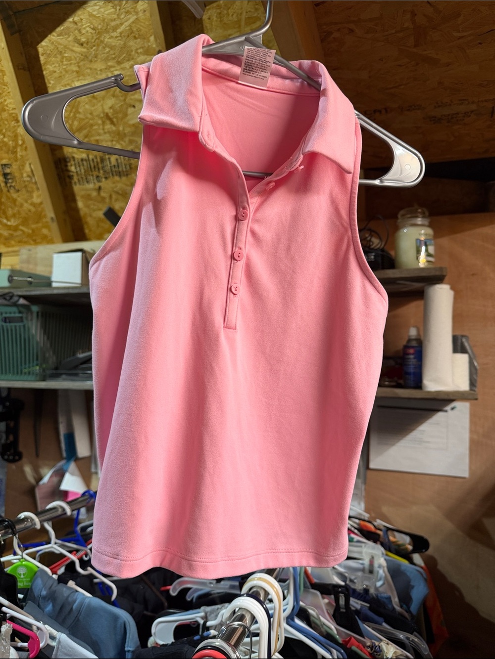 Target Pink Sleeveless Polo Tank Top